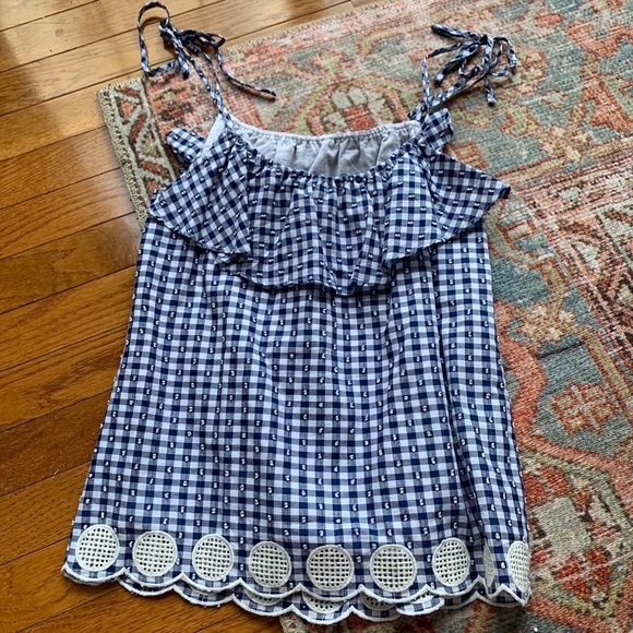 Sold 🌟Jcrew 4th of July top gingham blue plaid top eyelit XXS NWT - Picture 2 of 6
